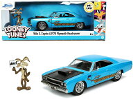 【国内在庫品】JADA TOYS 1/24 ルーニー・テューンズ プリマス ロードランナー 1970 ブルー コヨーテ フ…
