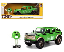 JADA TOYS 1/24 エムアンドエムズ グリーン フィギア ＆ フォード ブロンコ 2021 M&M's Ford Bronco 35473 【国内在庫品】