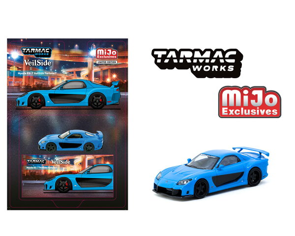 ターマックワークス 1/64 マツダ RX-7 ヴェイルサイド Fortune7 ブルー Tarmac Works Mazda VeilSide MiJo限定　【国内在庫品】