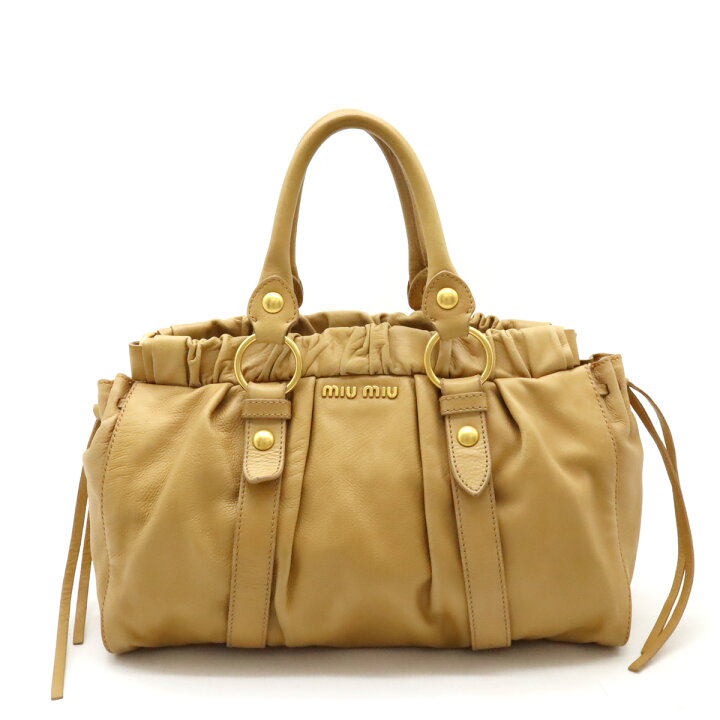 楽天市場】【バッグ】Miu Miu ミュウ ミュウ ミュウミュウ ギャザー  