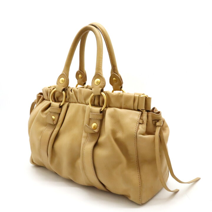 楽天市場】【バッグ】Miu Miu ミュウ ミュウ ミュウミュウ ギャザー  