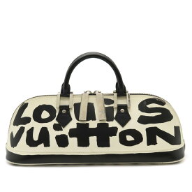 LOUIS VUITTON ルイ ヴィトン グラフィティ アルマ ホリゾンタル ハンドバッグ レザー ホワイト 白 ブラック 黒 M92175 【中古】