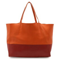 CÉLINE ホリゾンタルカバ レザートートバッグ オレンジ/グリーン