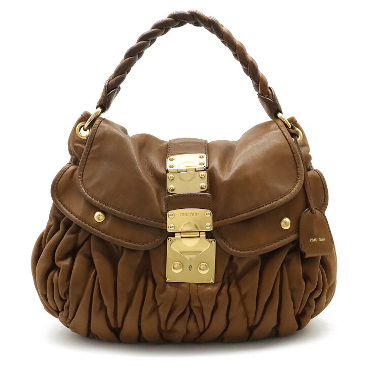 楽天市場】【バッグ】Miu Miu ミュウ ミュウ ミュウミュウ ギャザー  