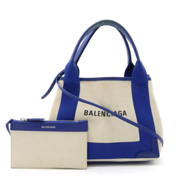 楽天市場】【バッグ】BALENCIAGA バレンシアガ ネイビーカバスXS ロゴ  