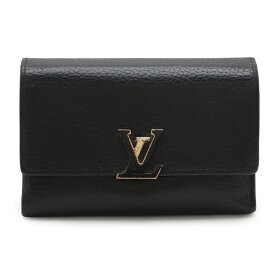 LOUIS VUITTON ルイ ヴィトン ポルトフォイユ カプシーヌ コンパクト 3つ折財布 三つ折り財布 トリヨンレザー ノワール 黒 ホットピンク M62157 【中古】