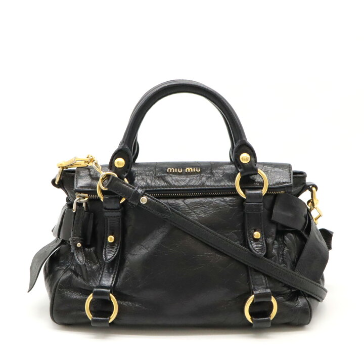 楽天市場】Miu Miu ミュウ ミュウ ミュウミュウ リボン ハンドバッグ  