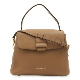 BURBERRY バーバリー キャンベリー ハウスチェック サイドチェック ハンドバッグ 2WAY ショルダーバッグ レザー ダークサンド ベージュ系 【中古】