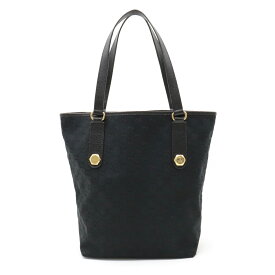 【バッグ】GUCCI グッチ GGキャンバス トートバッグ ショルダーバッグ ショルダートート バケツ型 レザー ブラック 黒 ゴールド金具 153009 【中古】