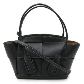 BOTTEGA VENETA ボッテガ ヴェネタ ボッテガベネタ マキシイントレチャート ミニ ザ アルコ ハンドバッグ 2WAYショルダー レザー ブラック 600606 【中古】