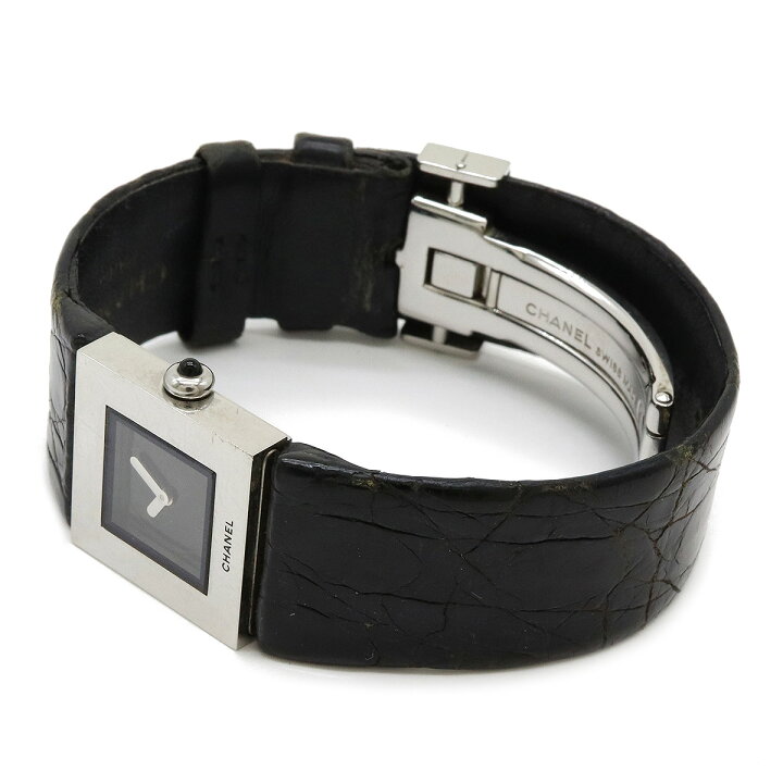 楽天市場】CHANEL シャネル マトラッセ ブラック文字盤 SS 革ベルト  