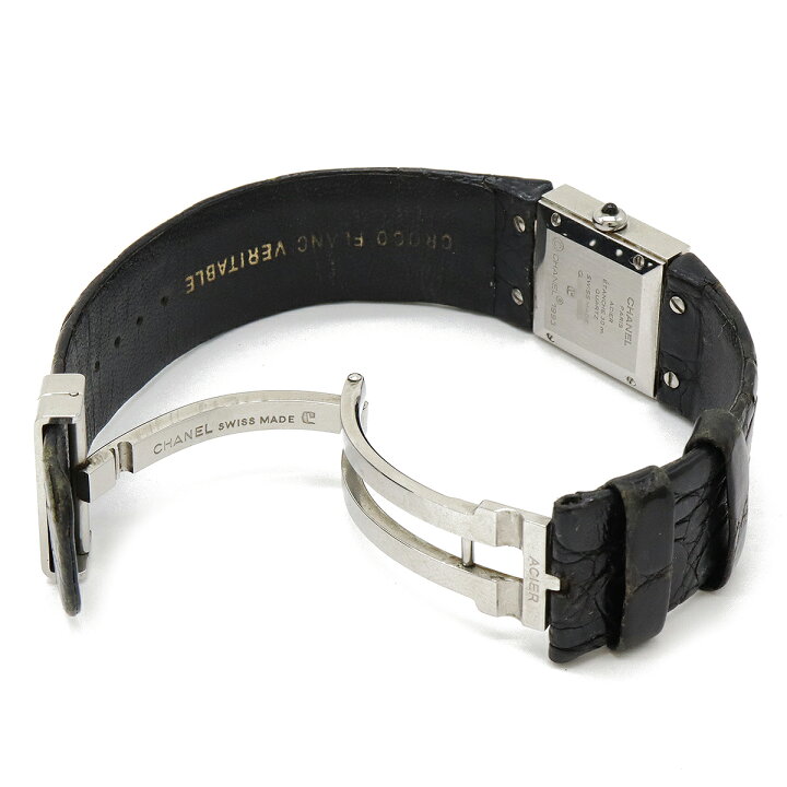 楽天市場】CHANEL シャネル マトラッセ ブラック文字盤 SS 革ベルト  