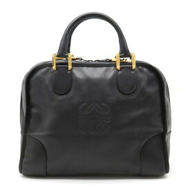 【バッグ】LOEWE ロエベ アナグラム アマソナ32 ハンドバッグ ミニボストン レザー ブラック 黒 ゴールド金具 【中古】