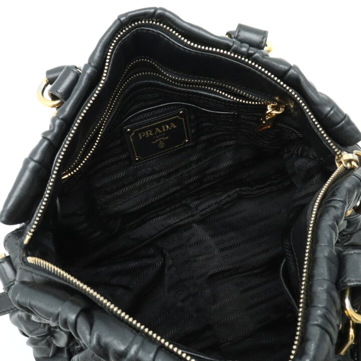 楽天市場】PRADA プラダ ギャザー トートバッグ ハンドバッグ 2WAY  