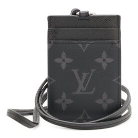 LOUIS VUITTON ルイ ヴィトン モノグラムエクリプス カードフォルダー ホルダー カードケース パスケース ネックストラップ付き M30763 【中古】