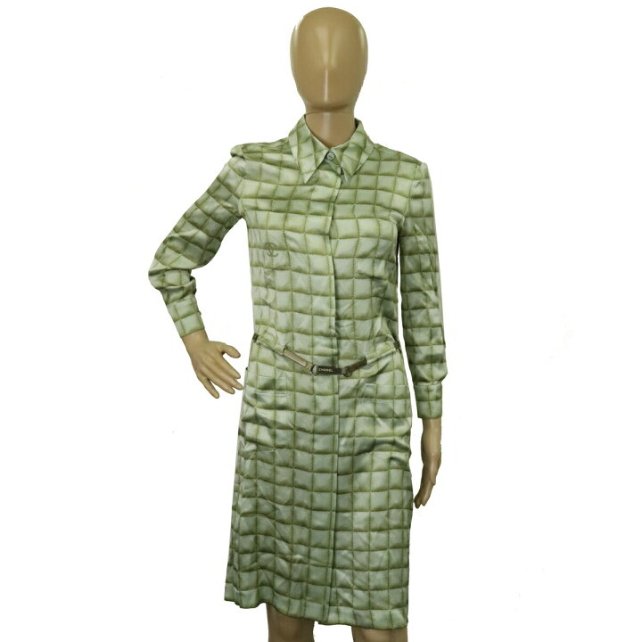 楽天市場】CHANEL シャネル ココマーク チェック シャツドレス  