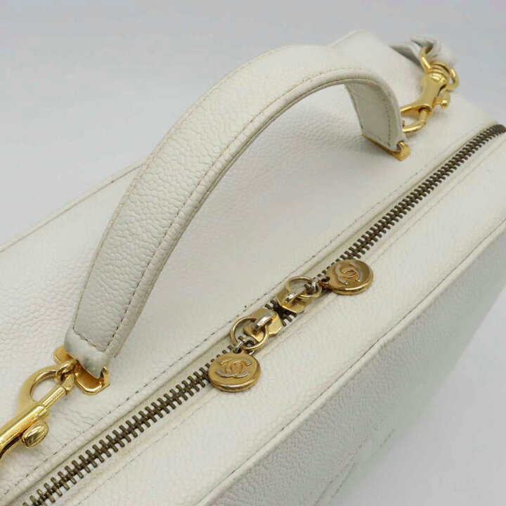 シャネル CHANEL キャビアスキン 縦長バニティ ココマーク 6番台 2000  