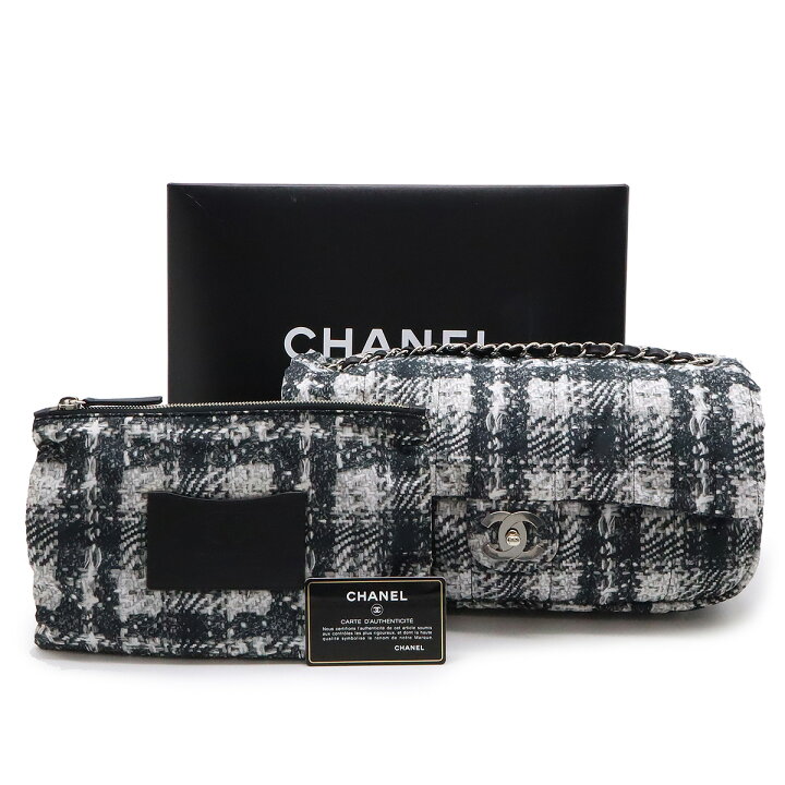 楽天市場】CHANEL シャネル ツイードプリント ココマーク チェーン