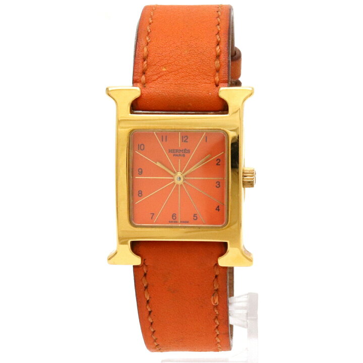 楽天市場】【ウォッチ】HERMES エルメス Hウォッチ オレンジ文字盤 GP  