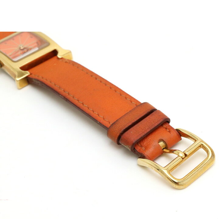 楽天市場】【ウォッチ】HERMES エルメス Hウォッチ オレンジ文字盤 GP  