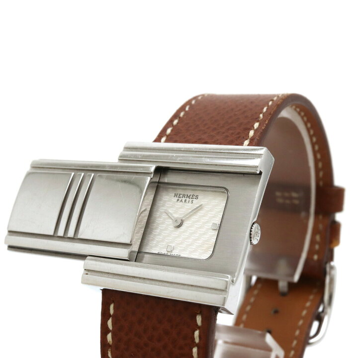 エルメス HERMES GL1.510 グリザード クォーツ レディース 保証書付き_  