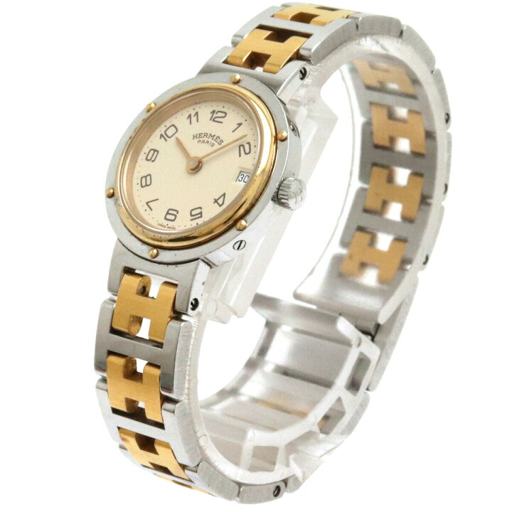 楽天市場】【ウォッチ】HERMES エルメス クリッパー クリーム文字盤 SS  