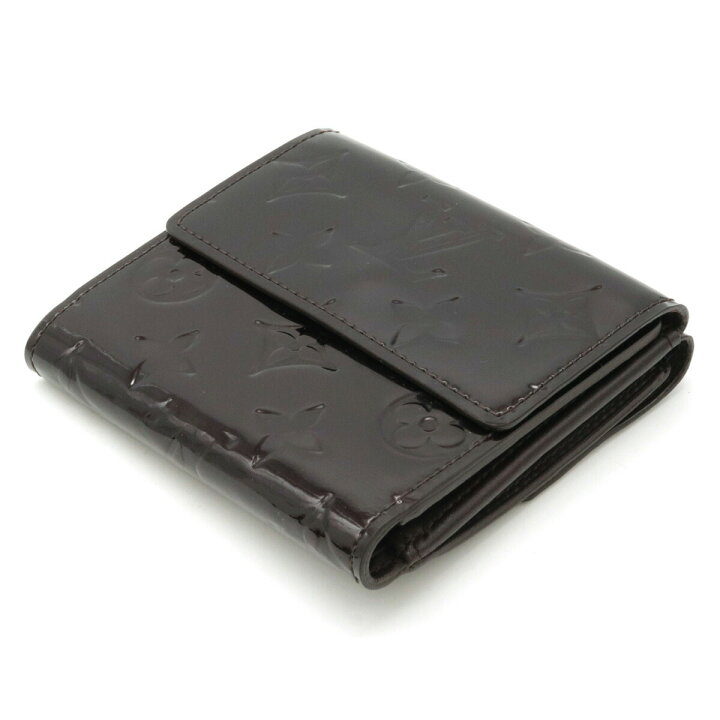 LOUIS ツッパる VUITTON ルイヴィトン エナメル 折り財布 ダブルホック 