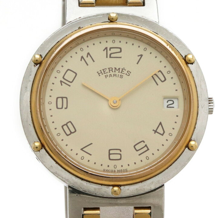 楽天市場】【ウォッチ】HERMES エルメス クリッパー 33mm アイボリー  
