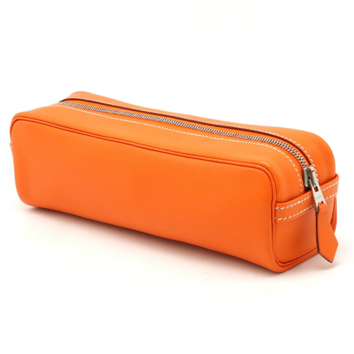 美品】HERMES ペンケース オレンジ（エルメス HERMES アニモーピクセル  