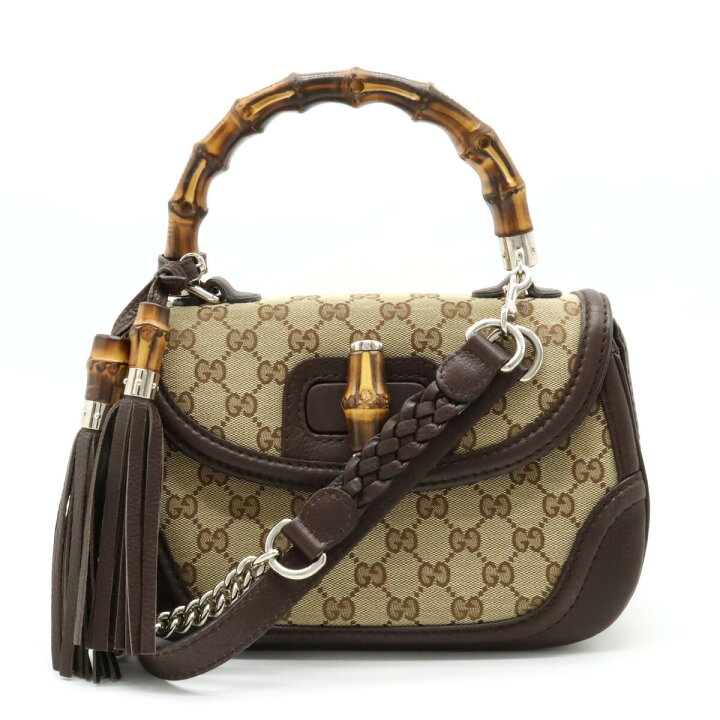 楽天市場】【バッグ】GUCCI グッチ GGキャンバス バンブー タッセル 