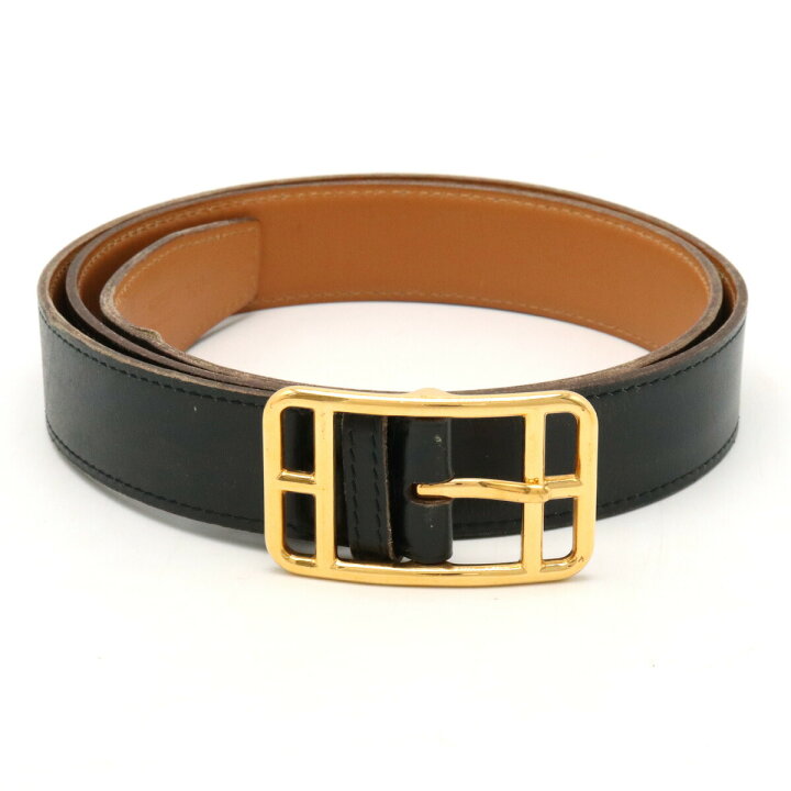 HERMES(エルメス) ケープコッド リバーシブルベルト ブラック黒  