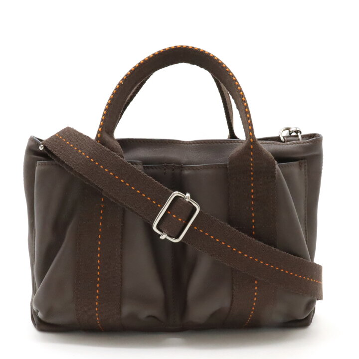HERMES キャラバン ホリゾンタルPM ショルダーバッグ 2way 茶色 楽天 