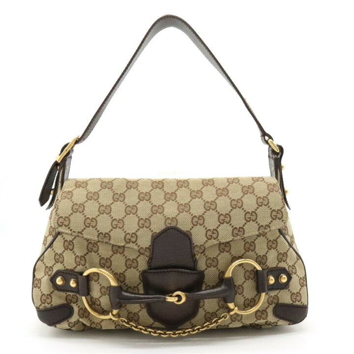 楽天市場】【バッグ】GUCCI グッチ GGキャンバス ホースビット  