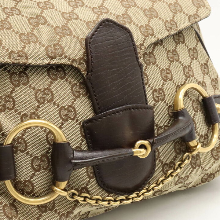 楽天市場】【バッグ】GUCCI グッチ GGキャンバス ホースビット  