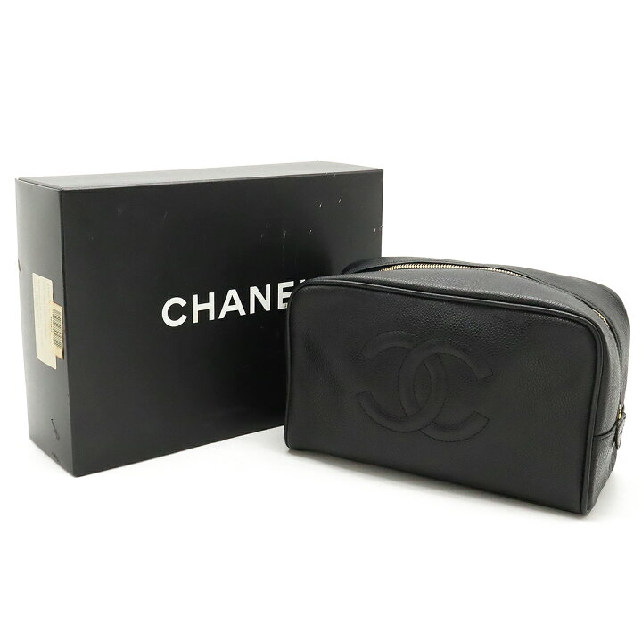楽天市場】CHANEL シャネル ココマーク キャビアスキン メイクポーチ  