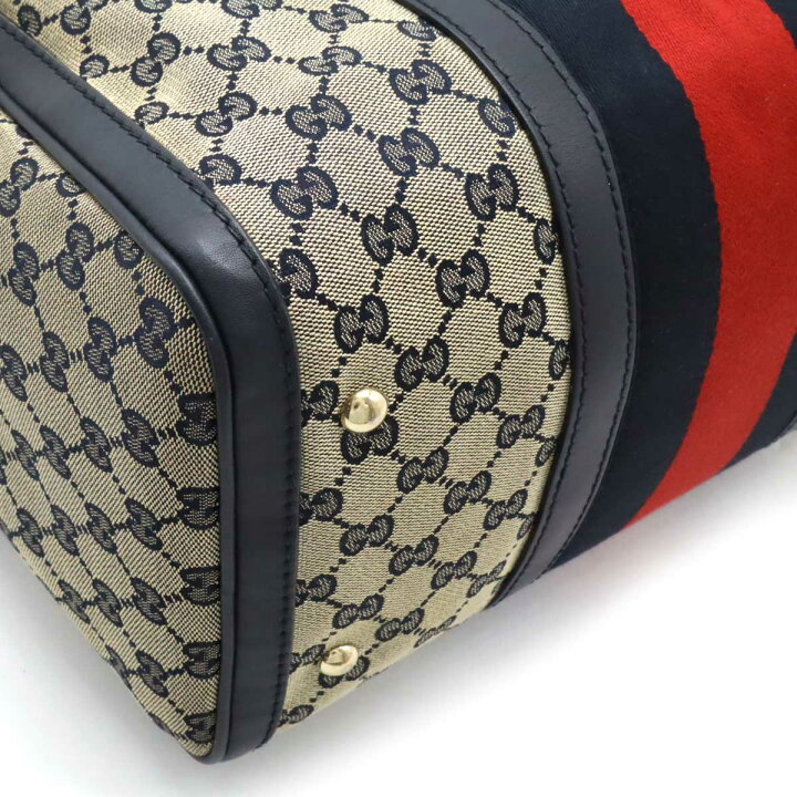 楽天市場】GUCCI グッチ GGキャンバス シェリーライン ハンドバッグ 