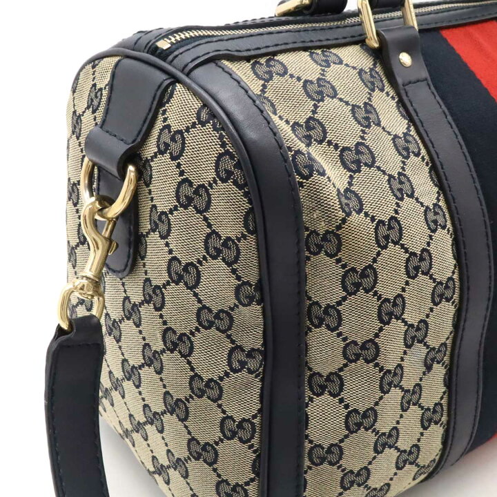 楽天市場】GUCCI グッチ GGキャンバス シェリーライン ハンドバッグ