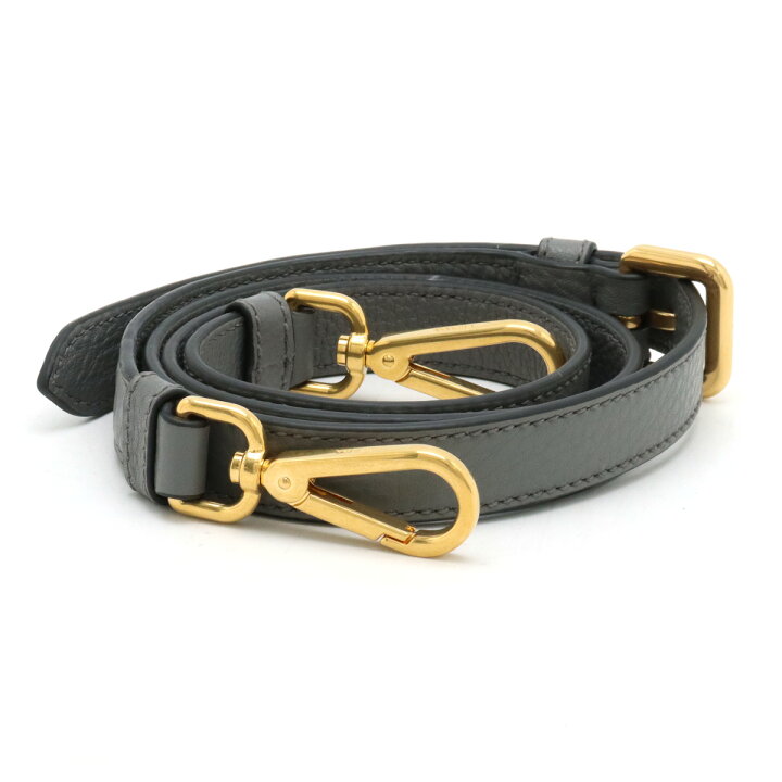 PRADA レザー ショルダーストラップ 黒 ゴールド金具 極美品】 PRADA 