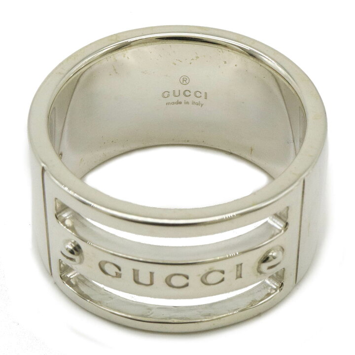 楽天市場】GUCCI グッチ ロゴ ビス ワイド リング 指輪 Ag925 SV925 