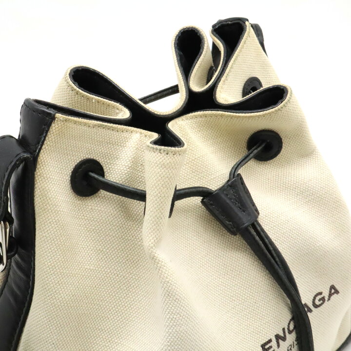 楽天市場】BALENCIAGA バレンシアガ ネイビーバケット ロゴ ショルダー 