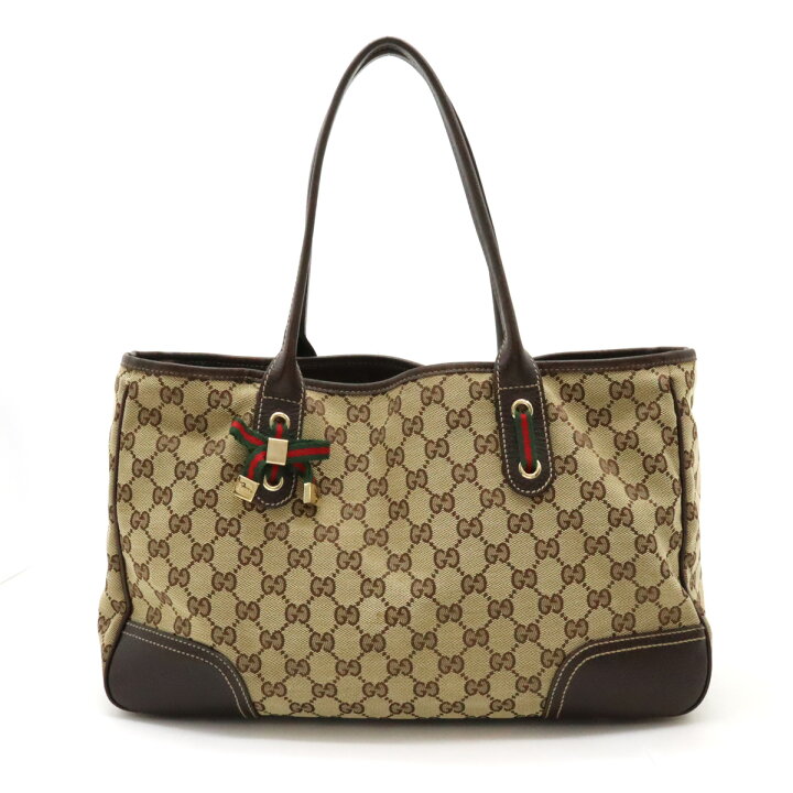 楽天市場】GUCCI グッチ GGキャンバス プリンシーライン リボン トート 