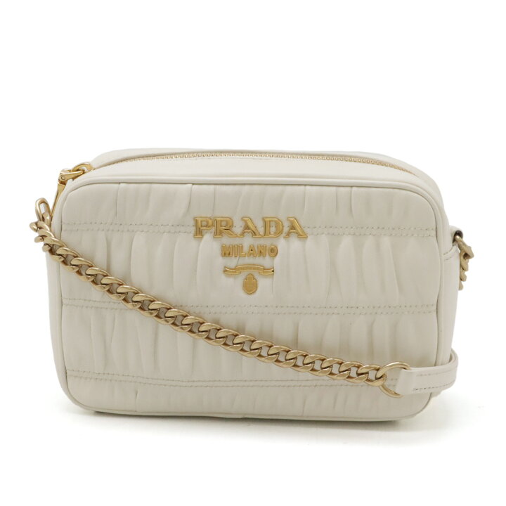 楽天市場】PRADA プラダ ナッパ ゴーフル ギャザー ショルダーバッグ 