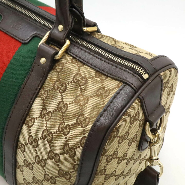 楽天市場】GUCCI グッチ GGキャンバス シェリーライン ハンドバッグ 