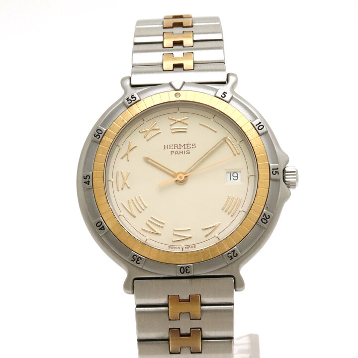 楽天市場】HERMES エルメス キャプテンニモ デイト アイボリー文字盤  