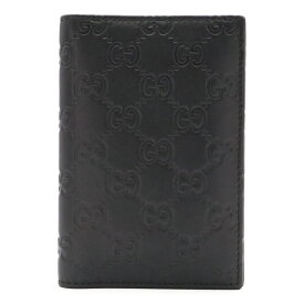 GUCCI グッチ グッチシマ パスポートケース パスポートカバー レザー ブラック 黒 154694 【中古】