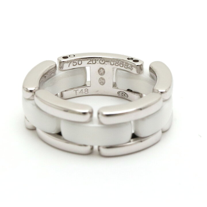 chanel white ceramic ring