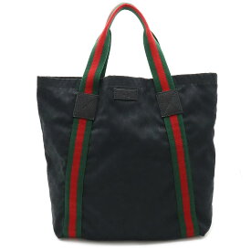 【バッグ】GUCCI グッチ GGキャンバス シェリーライン トートバッグ ショルダーバッグ 肩掛け レザー ブラック 黒 グリーン 緑 レッド 赤 189669 【中古】