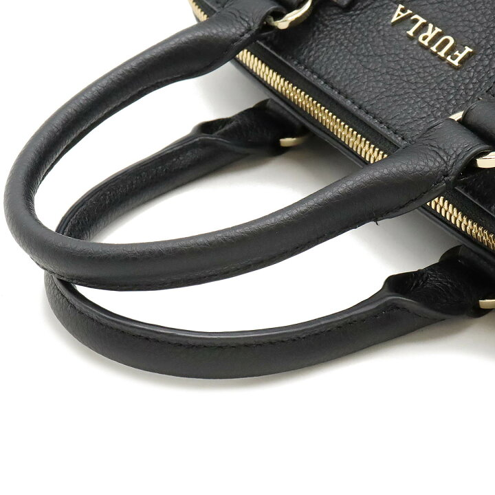 極美品 FURLA 1927 チェーンショルダー 2way レザー ブラック 極美品  