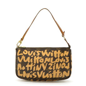 LOUIS VUITTON ルイ ヴィトン モノグラムグラフィティ ポシェット アクセソワール アクセサリーポーチ ハンドバッグ ピーチ M92193 【中古】