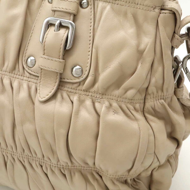 楽天市場】PRADA プラダ ギャザー トートバッグ ハンドバッグ 2WAY 